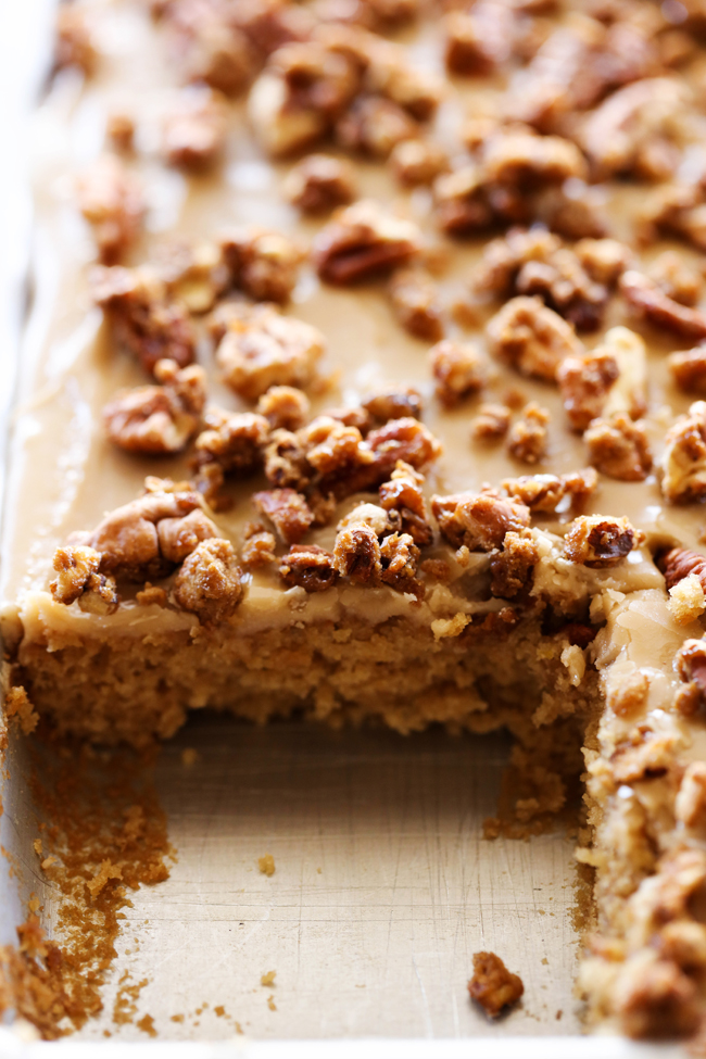 Caramel Praline Sheet Cake Chef in Training