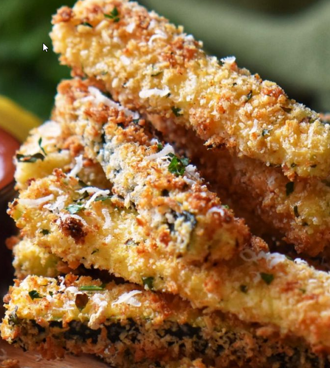 Parmesan Encrusted Zucchini Sticks Let's Cook Something