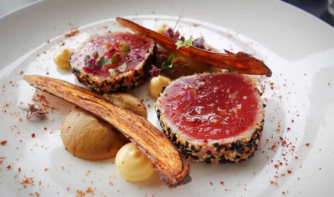 Sesame Tuna, Miso, Eggplant & Citrus Mayonnaise Chefs Pencil