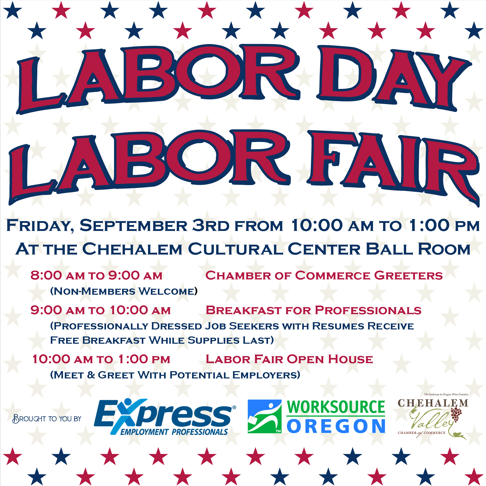 Labor Day Labor Fair September 3, 2021 Chehalem Valley Chamber of