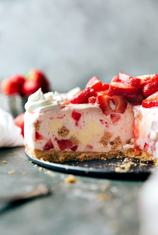 No Bake Strawberry Cheesecake Ice Cream Pie Chelsea's
