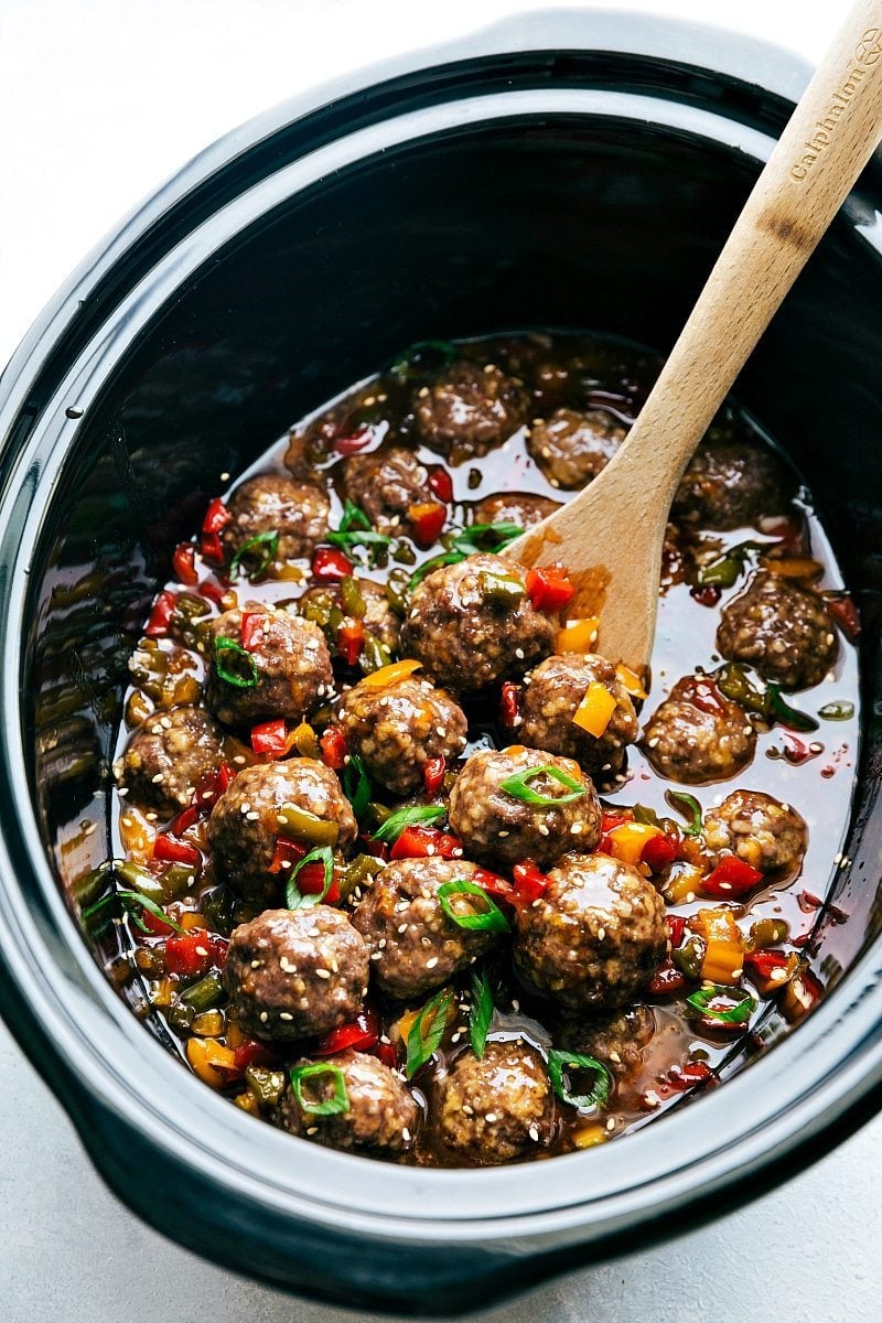 These meatballs can be made ahead and put in the crock pot to simmer several hours on low heat (great these homemade meatballs can also be made in your skillet and the sauce made separately in a learn how your comment data is processed. Crockpot Sweet & Sour Meatballs | Chelsea's Messy Apron