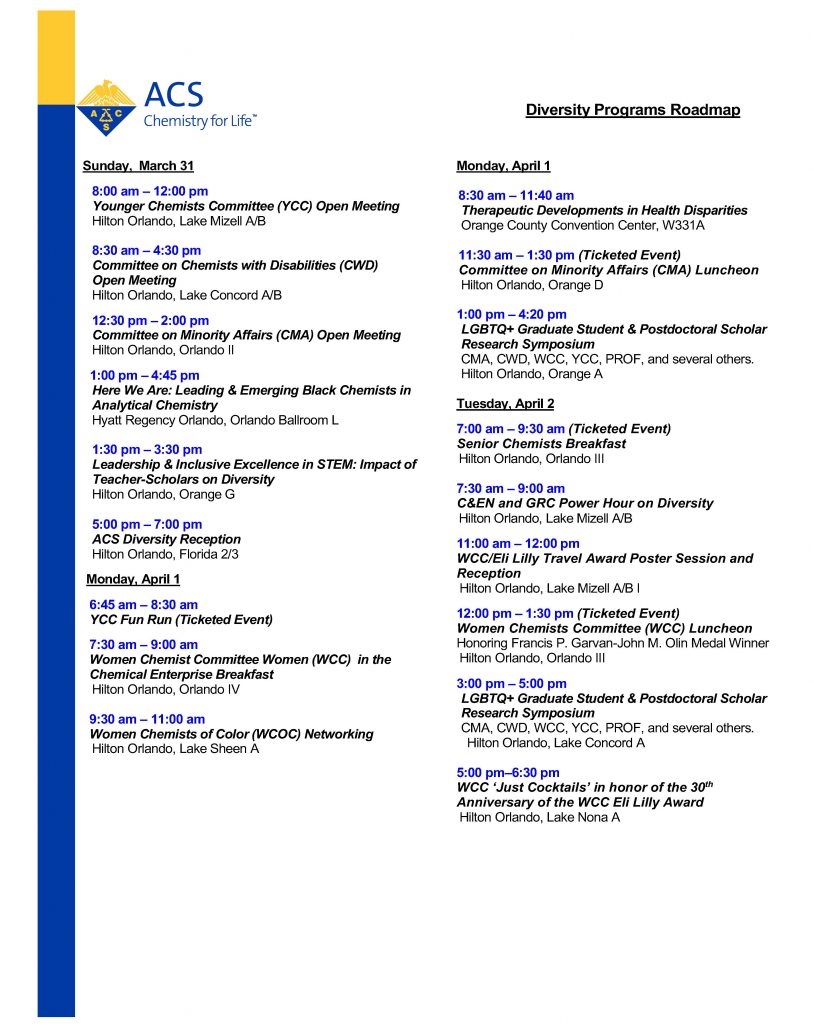 CMA Events at the 2019 Spring National ACS Meeting in Orlando
