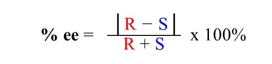 Enantiomeric Excess (ee) Percentage of Enantiomers from Specific