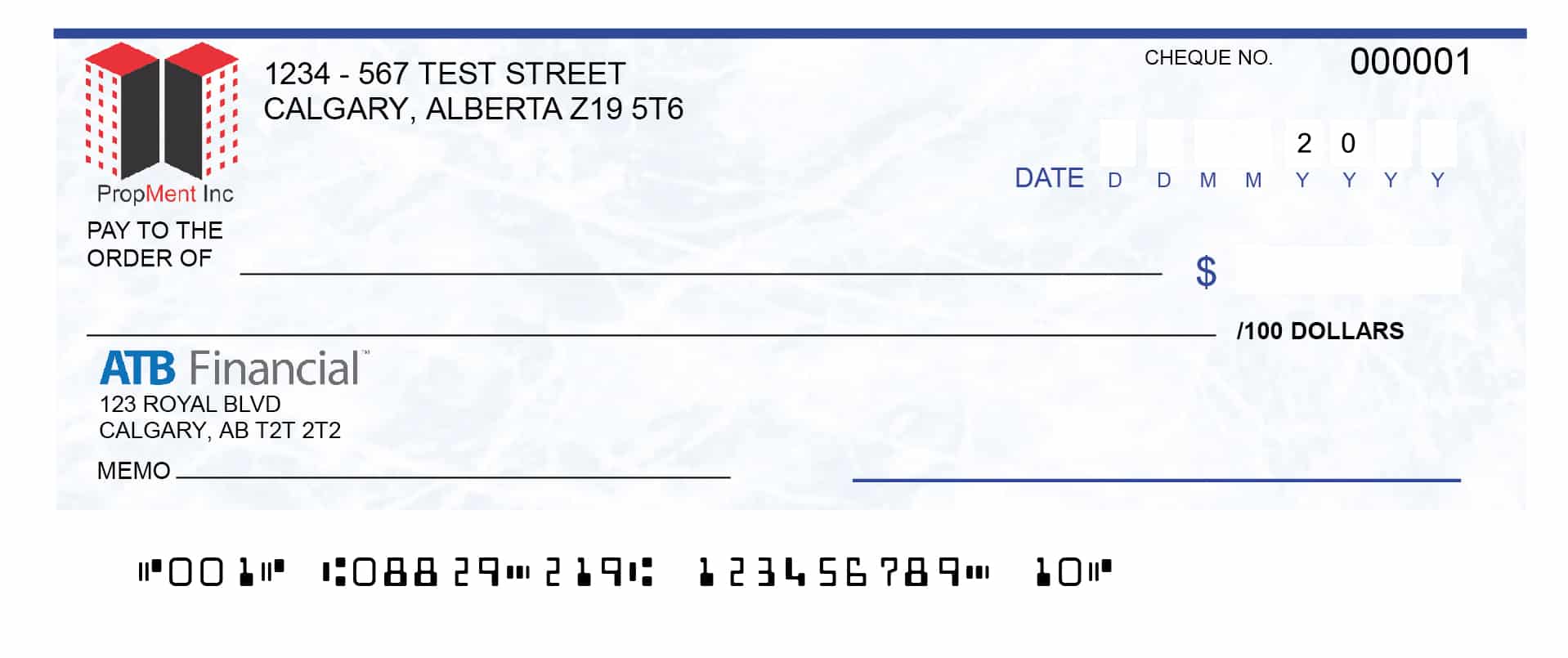ATB Cheques, ATB Order Cheque Cheque Print