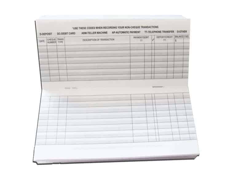 Large Deposit Book Cover Product Cheque Print