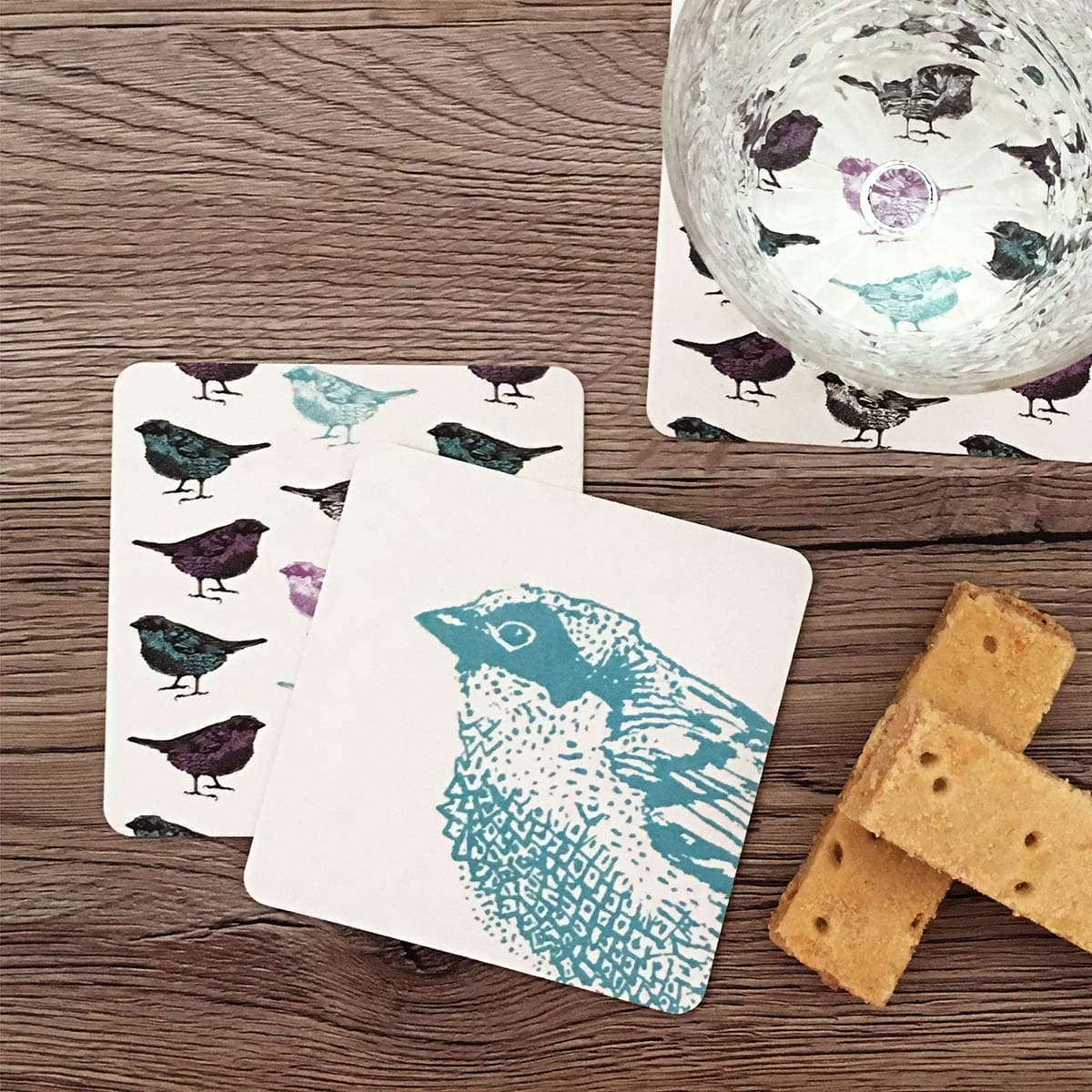 Chirpy Sparrow Bird Coasters Cherith Harrison Gifts and Homeware