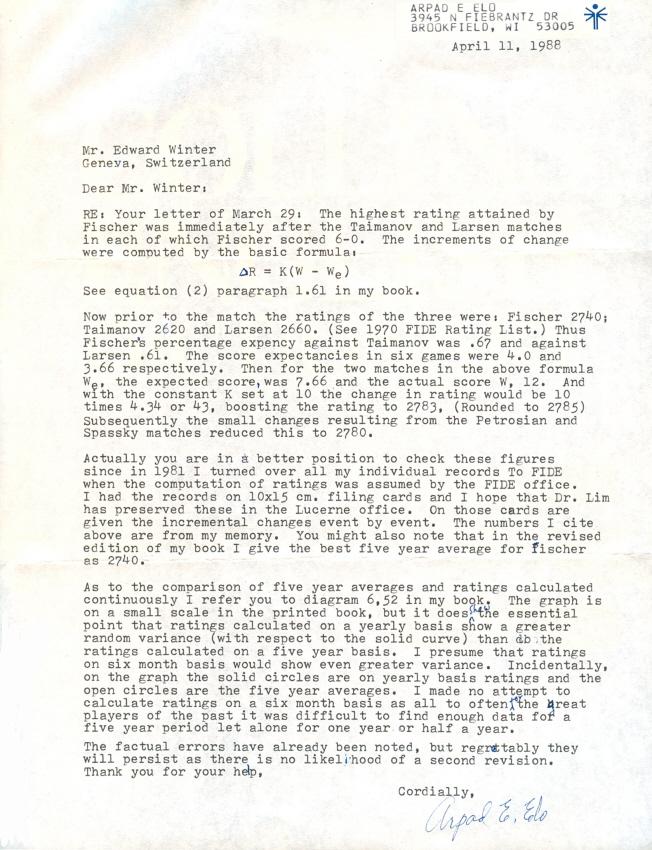 Chess Ratings by Edward Winter