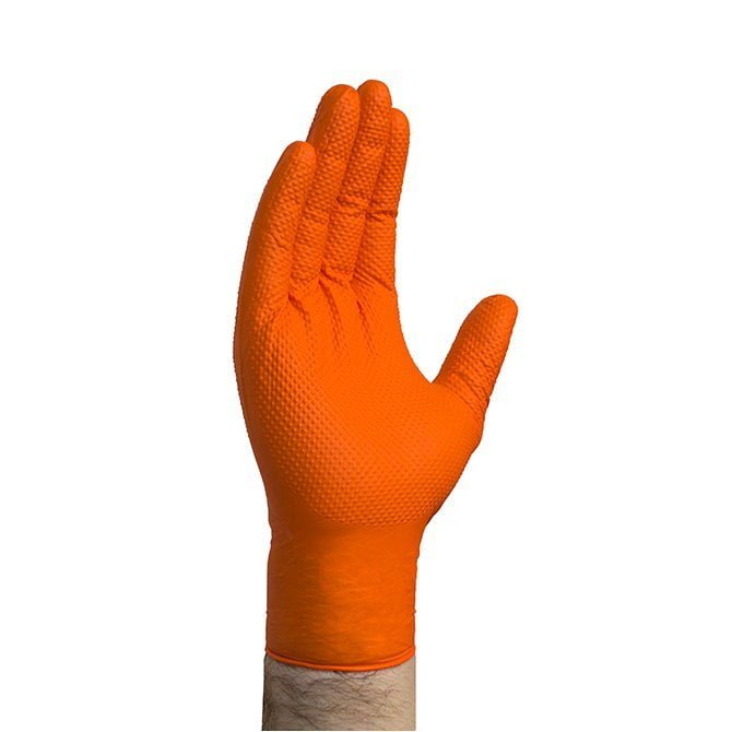 Premium HeavyDuty Orange Nitrile Gloves Swifty Communigraphics