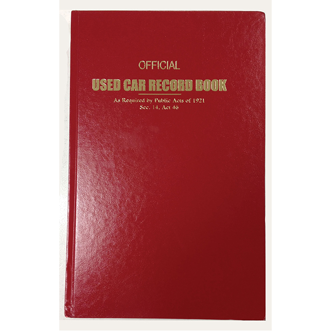 Used Car Record Book (Police Book) Swifty Communigraphics