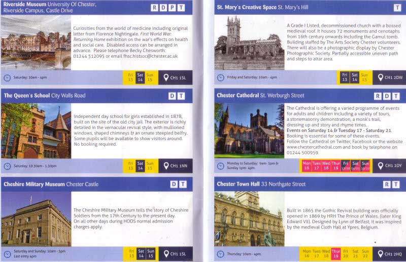 Chester Tourist Chester Heritage Open Days Brochure