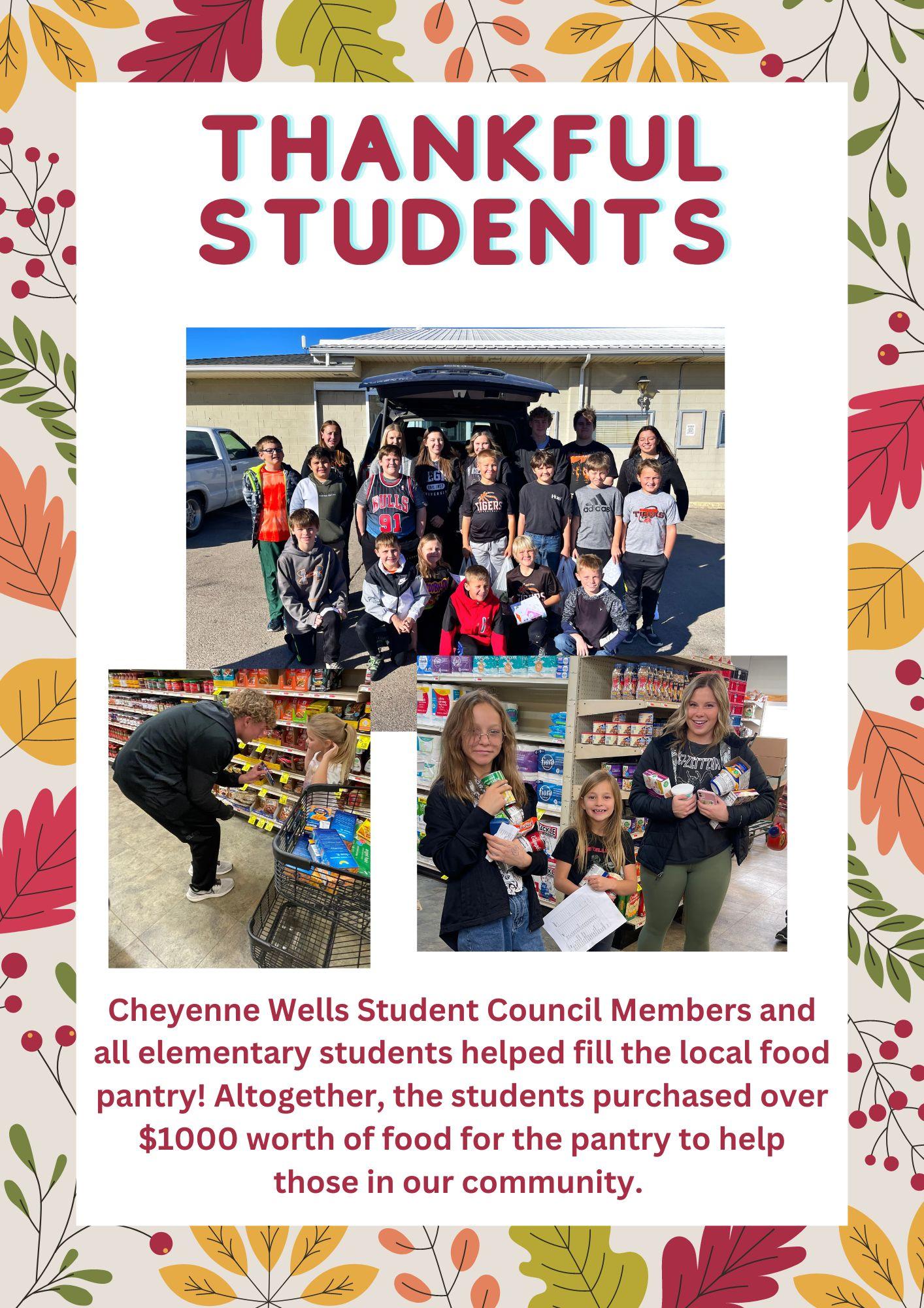 Thankful Students Cheyenne Co School Dist RE5
