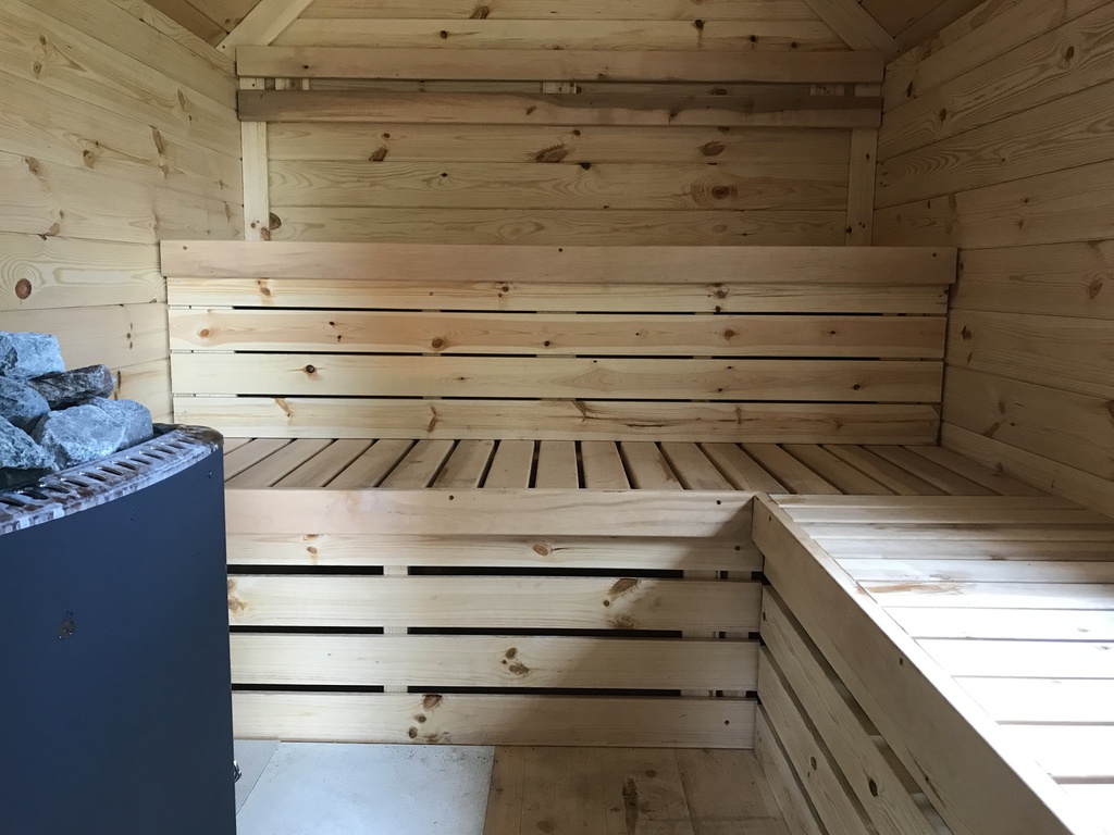 CHG Wellness Sauna Infrarot Fass Sauna Garden Cube Grillkota 9,2 m²