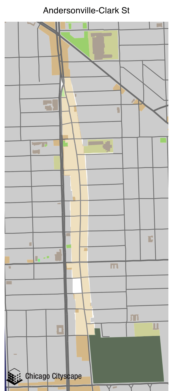 Chicago Cityscape Map of building projects, properties, and