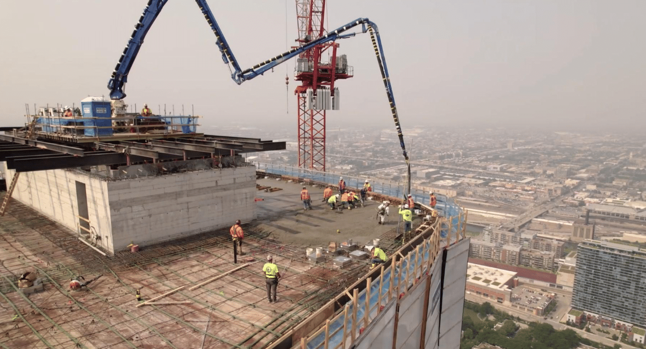 McHugh Construction tops off 73story apartment tower in Chicago