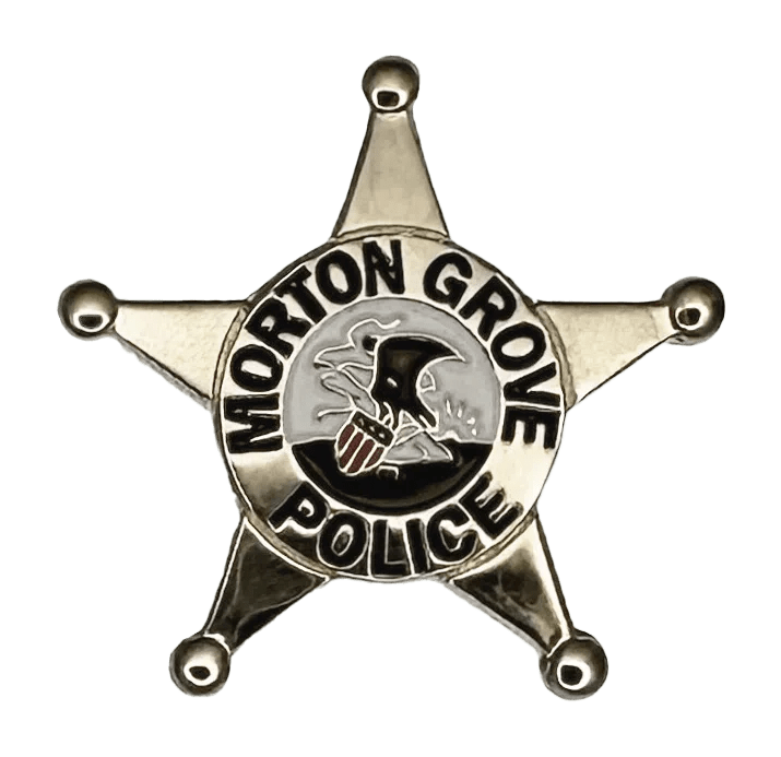 MORTON GROVE POLICE DEPARTMENT STAR LAPEL PIN Silver Chicago Cop Shop