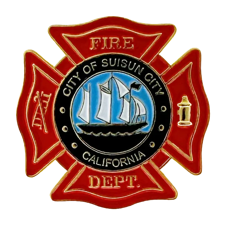 SUISUN FIRE DEPARTMENT MALTESE LAPEL PIN Chicago Cop Shop