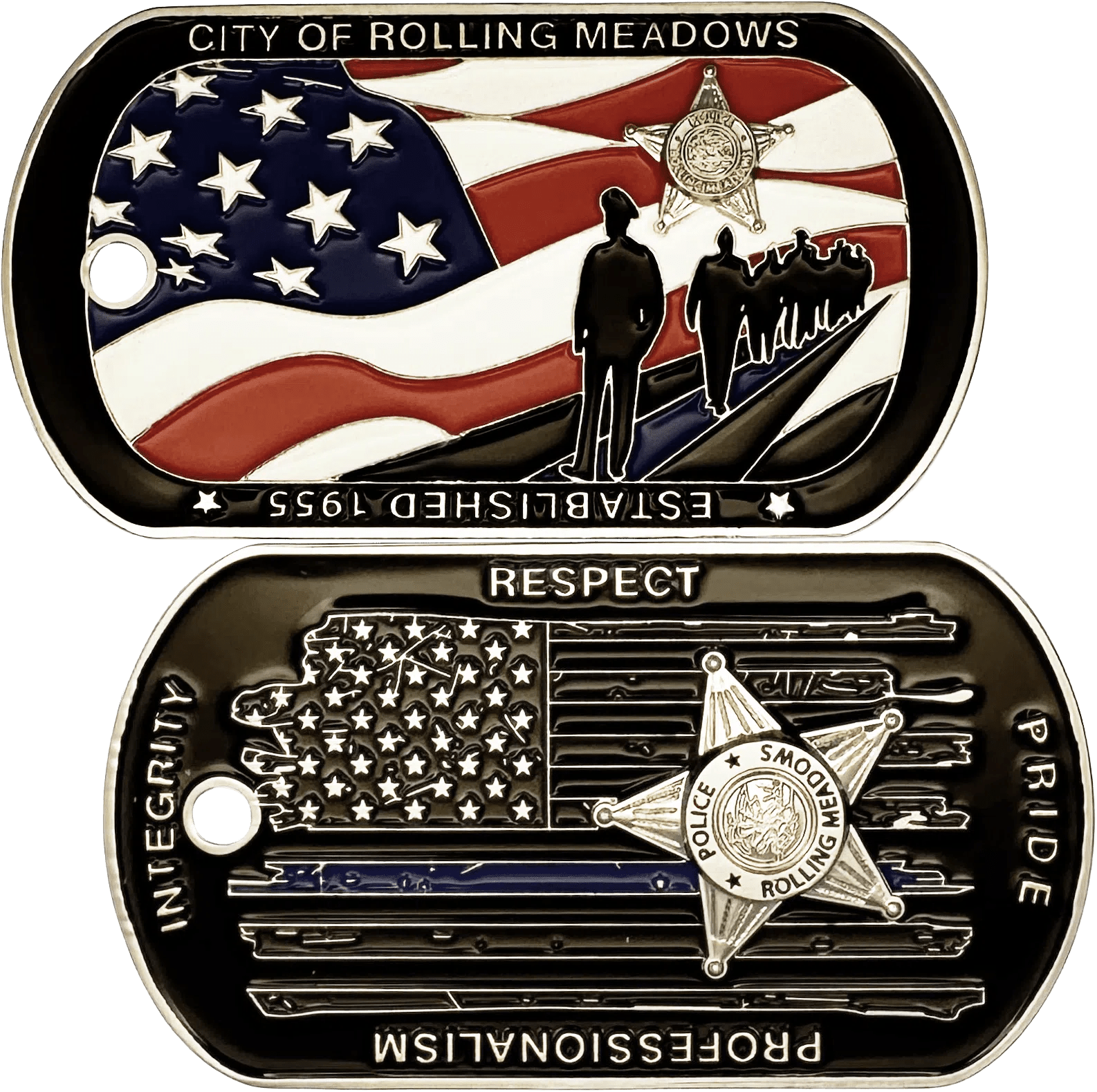 ROLLING MEADOWS POLICE DEPARTMENT CHALLENGE COIN Chicago Cop Shop