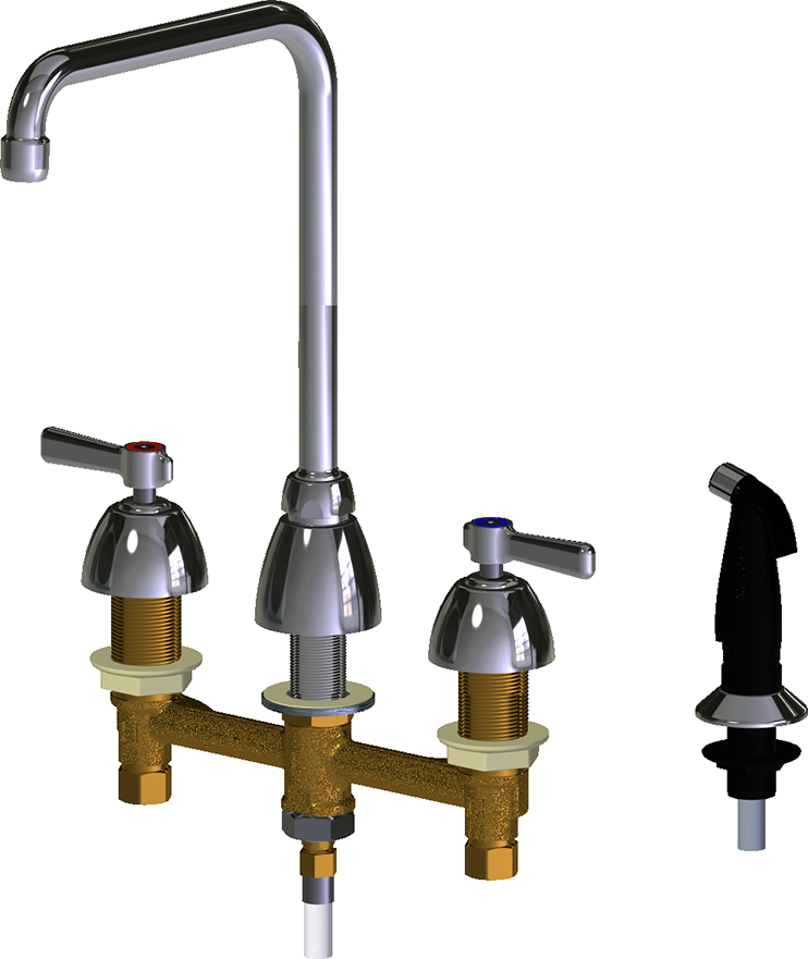 Deckmounted manual faucet with 8" centers Chicago Faucets