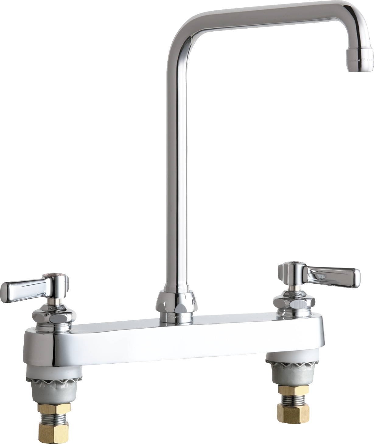 Deckmounted manual faucet with 8" centers Chicago Faucets