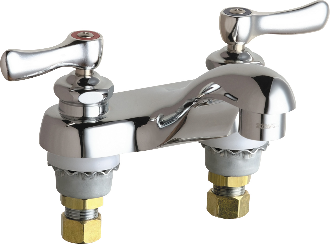 Deckmounted manual faucet with 4" centers Chicago Faucets