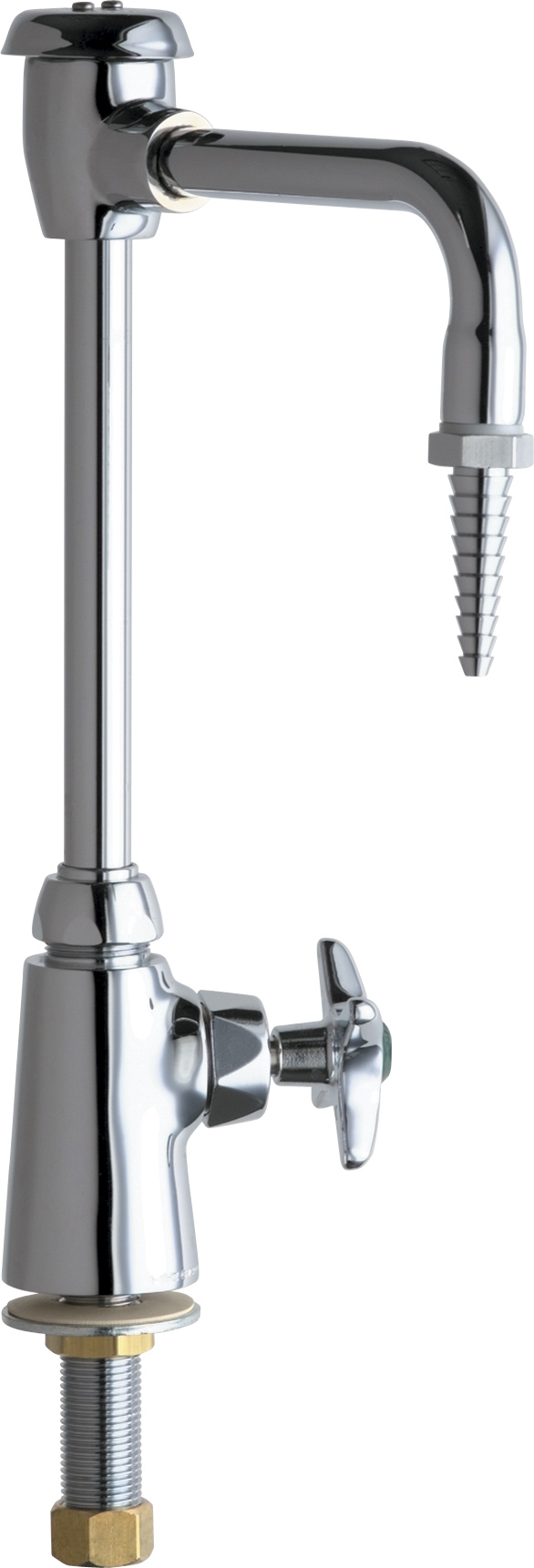 Deckmounted manual laboratory faucet, singlehole, singlesupply