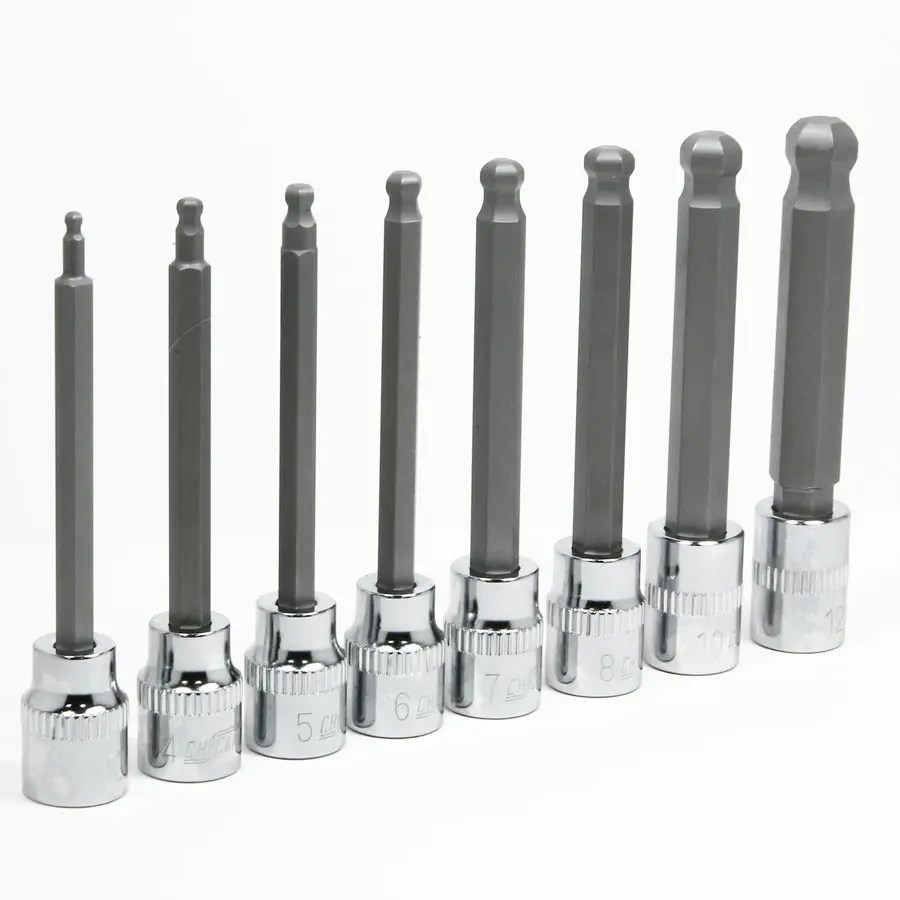 8 PIECE 3/8″ DR EXTRA LONG BALLEND HEX BITS SOCKET SET Chicane