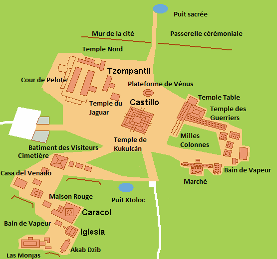 Map of Chichen Itza Chichen Itza Yucatan Mexico Cancun