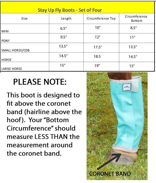 Rugged Ride STAY UP II Fly Boots Set of 4 Fly Leggings Chicks