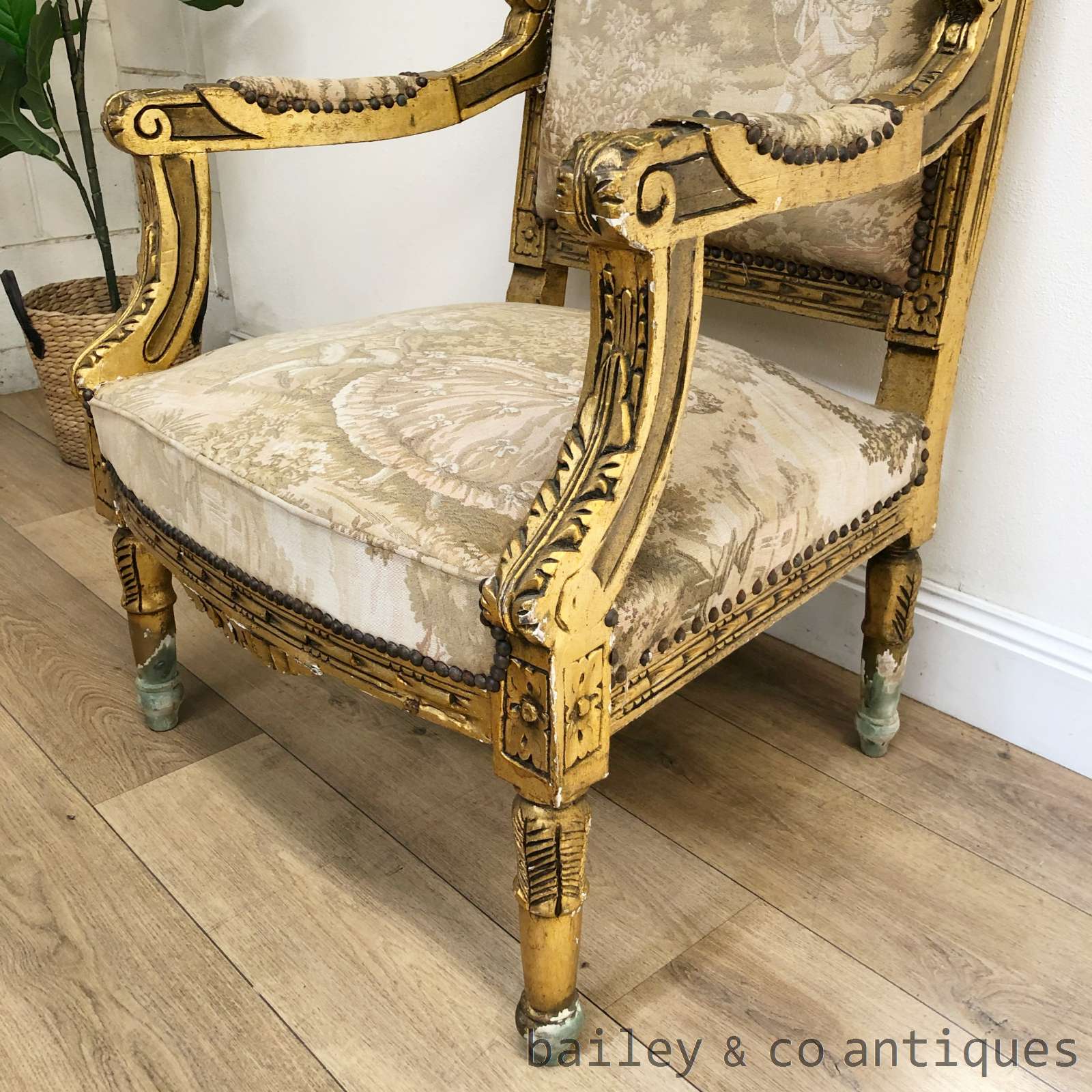 Antique French Armchair Louis Style Gilt Fauteuil (2 of 4) TT044b
