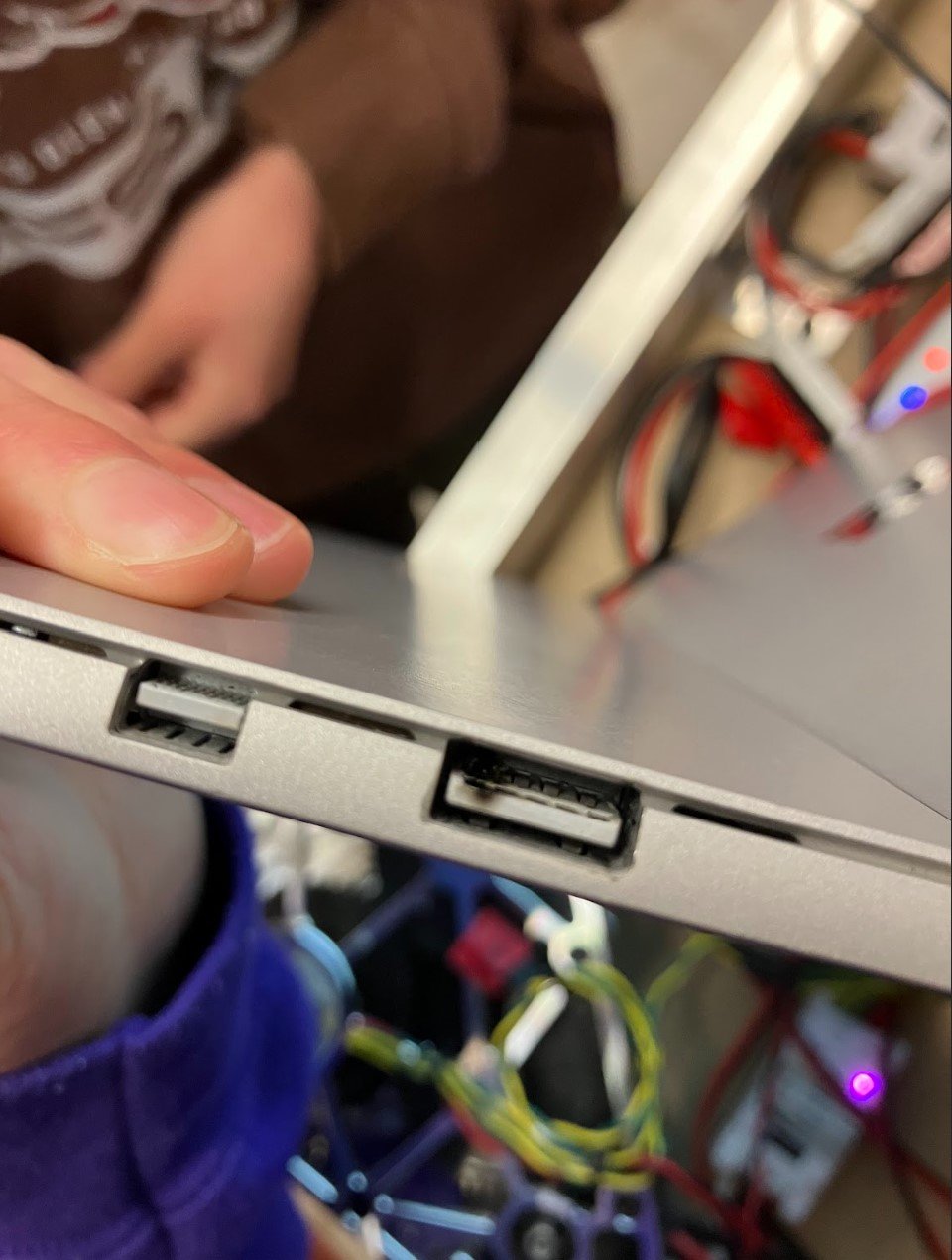 My usb port just started smoking while connected to the robot, is it