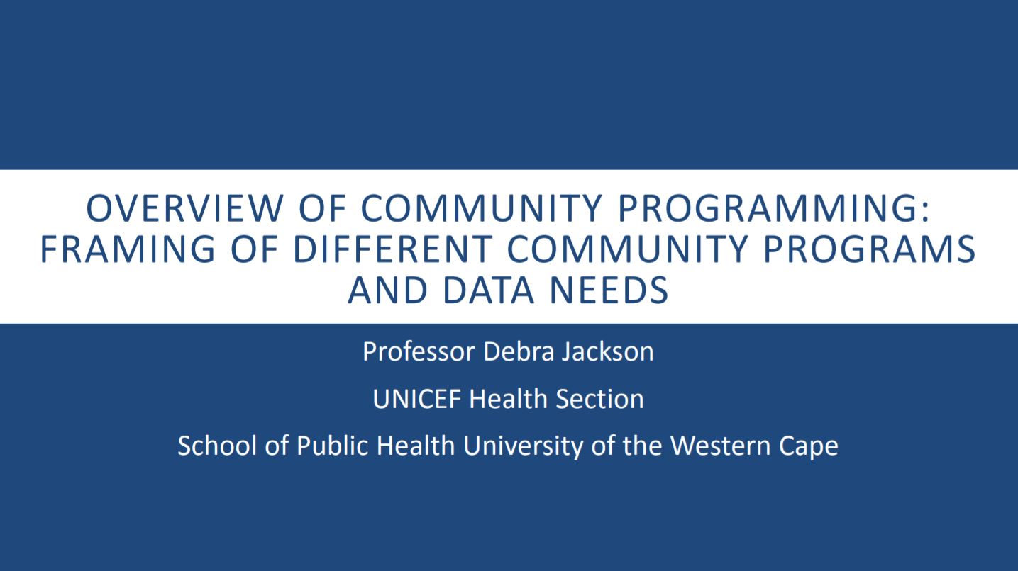 Overview of Community Programming Framing of Different Community