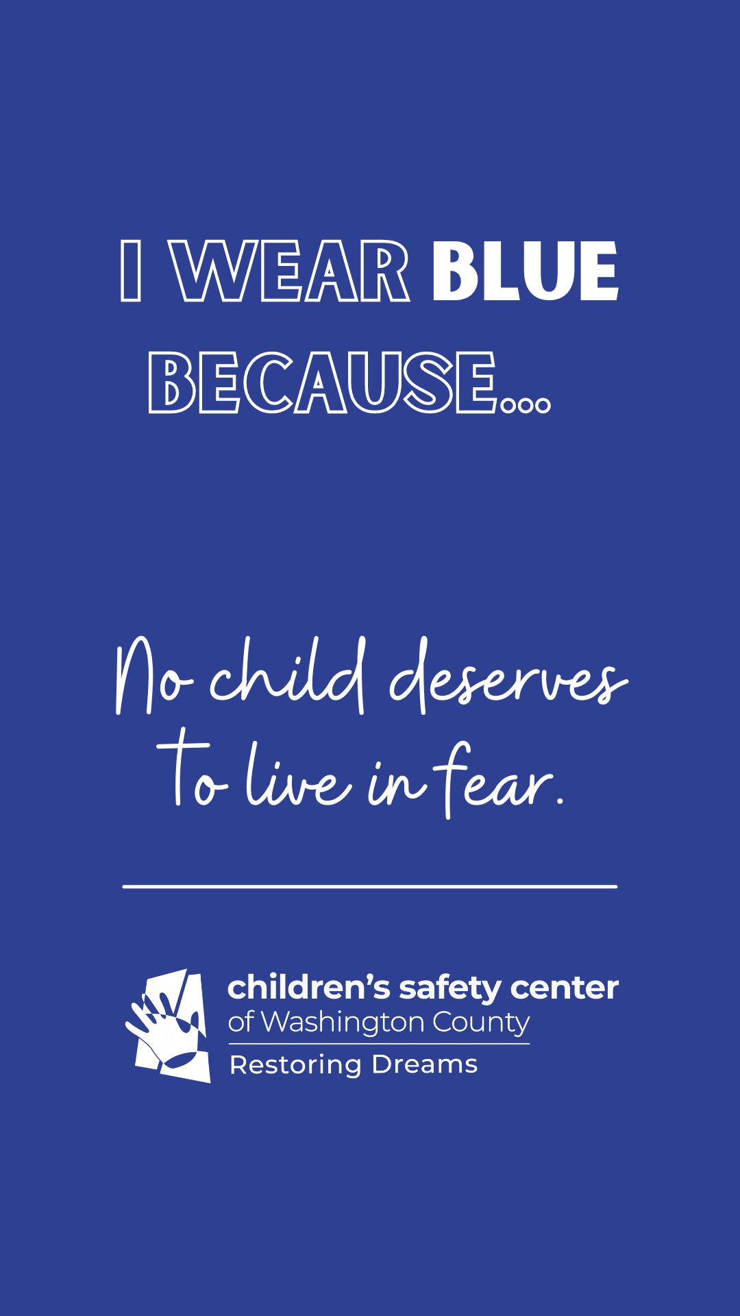 Wear Blue Day Children’s Safety Center of Washington County