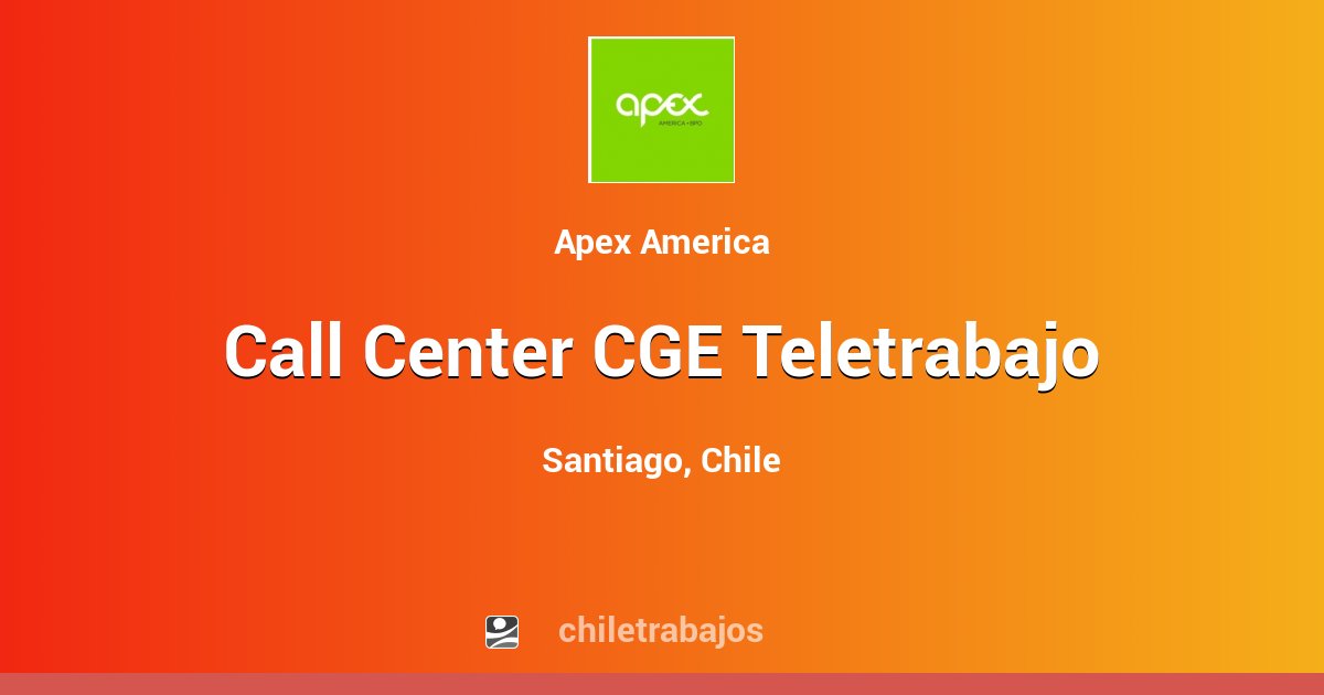 Call Center CGE Teletrabajo Santiago Chiletrabajos