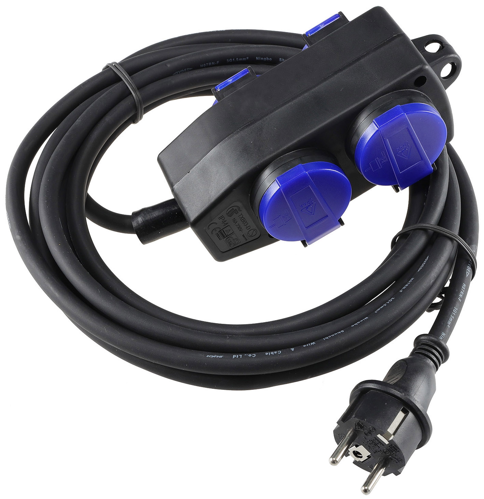 Gartensteckdose Fur Aussen 4 Fach Ip44 Mit Aufhanger 5m Zuleitung Chilitec De