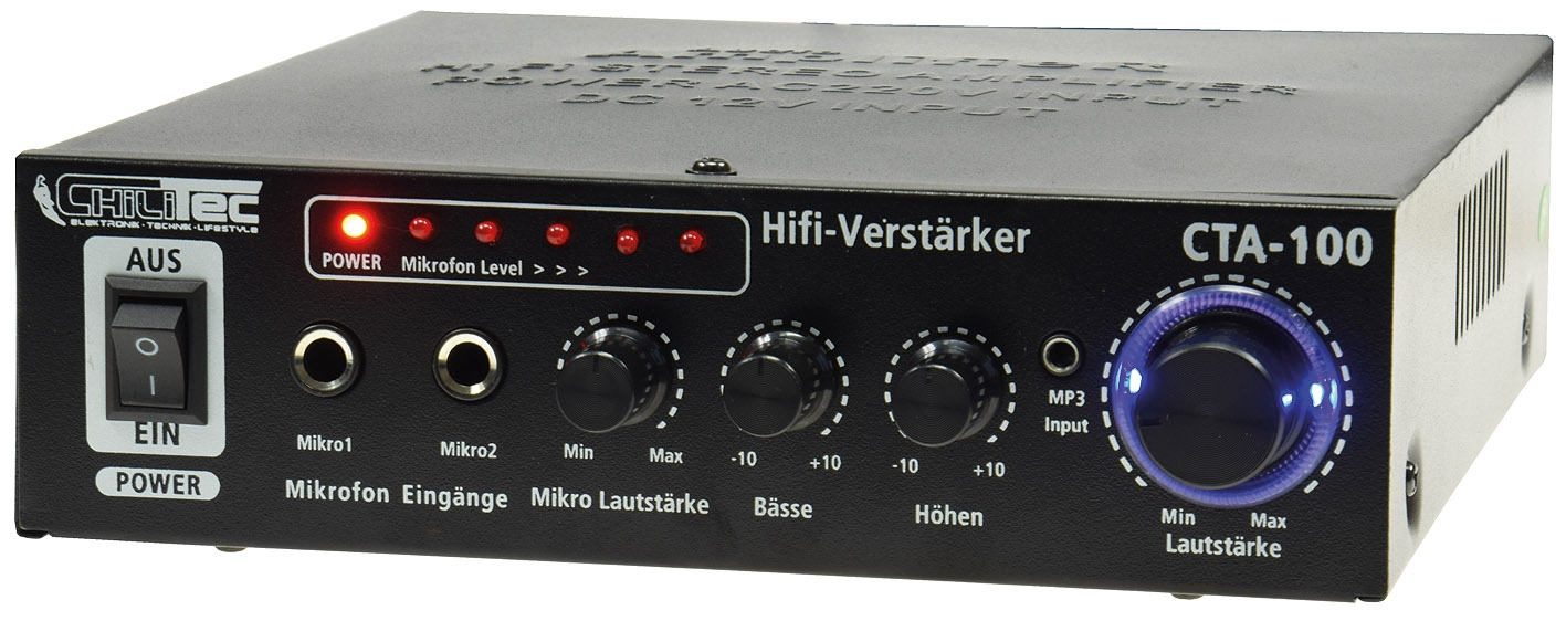 HiFiVerstärker "CTA100" 100W, schwarz 1x Line In, Bet » chilitec.de