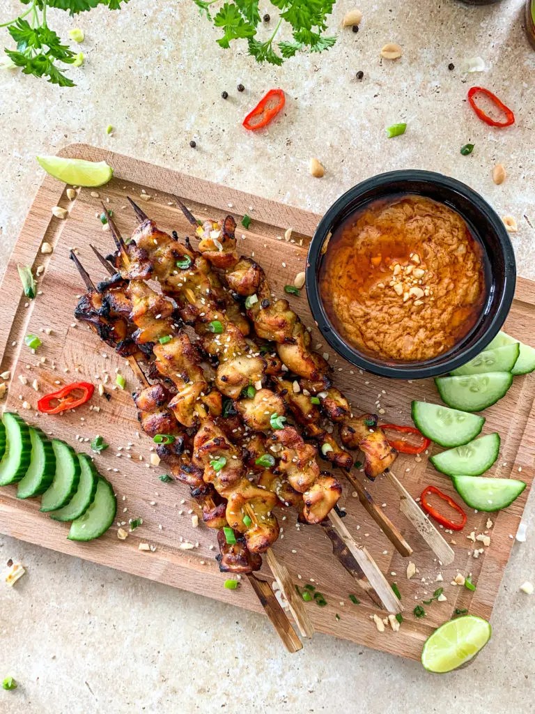 The Best Thai Satay Chicken Skewers with Homemade Satay Sauce Chilli & Life