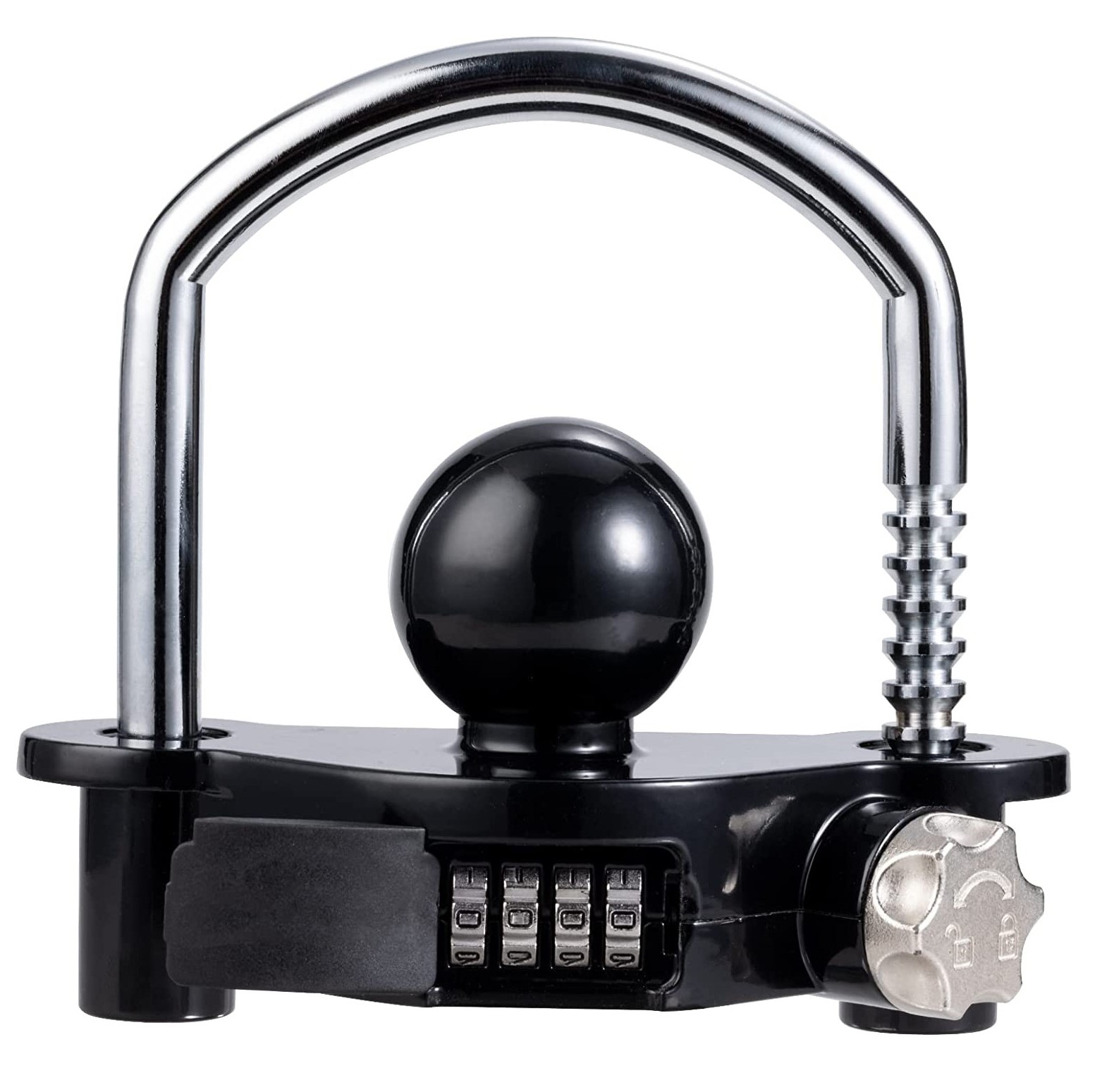 China 7009 Black AntiTheft Combination Coupler Lock Trailer Hitch Lock