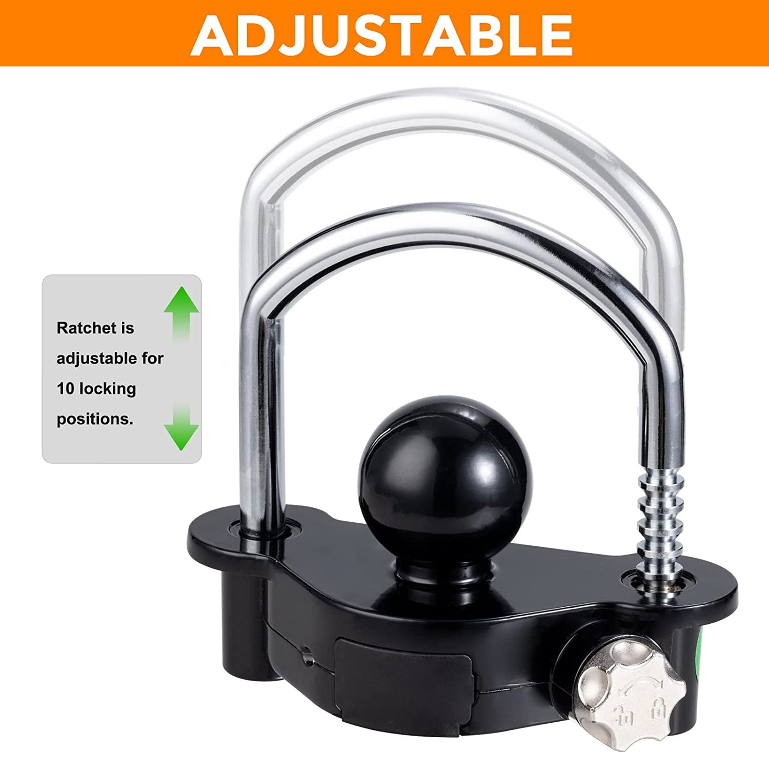 China 7009 Black AntiTheft Combination Coupler Lock Trailer Hitch Lock