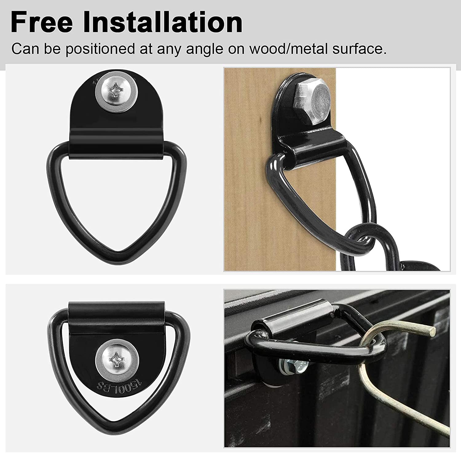 China 102078 V Ring Tie Down Anchors 1/4″ Heavy Duty Steel Tie Down