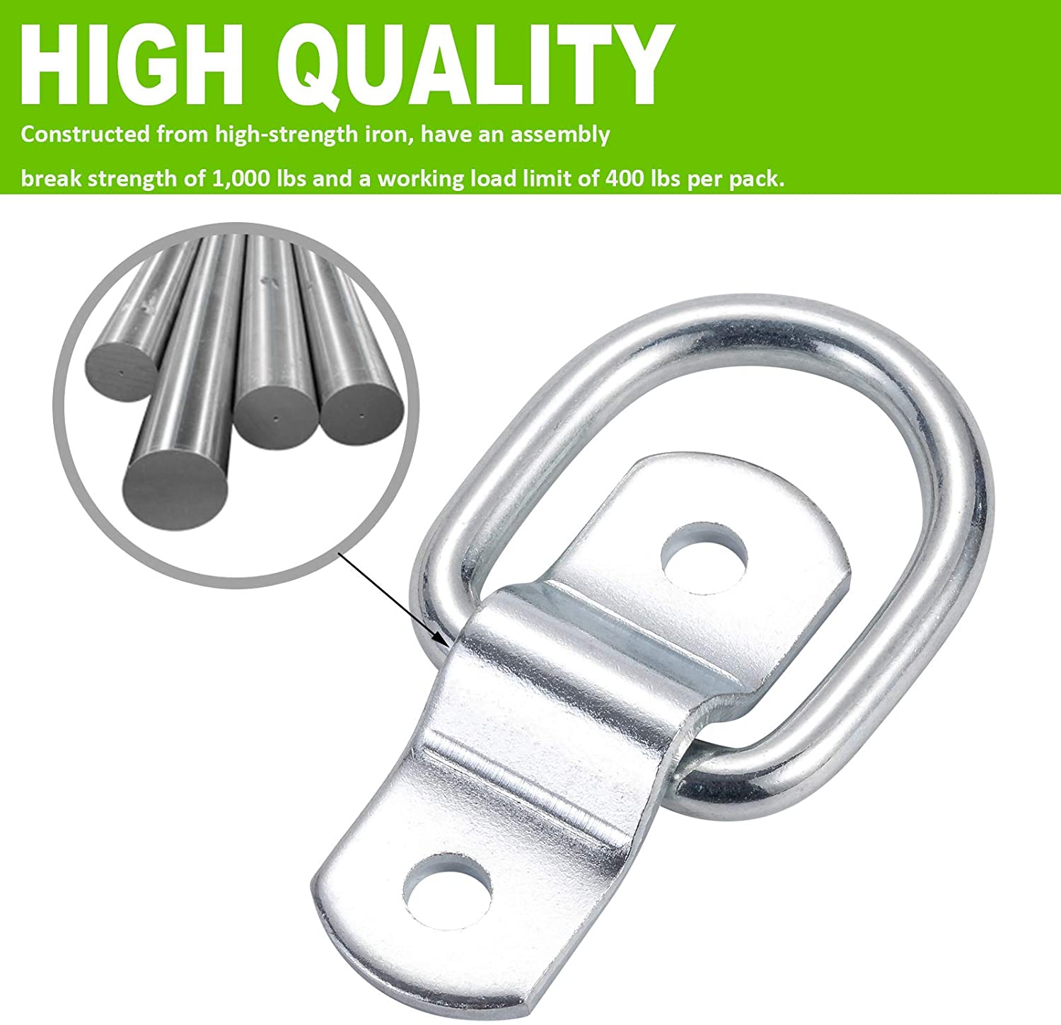 China 102074 D Ring Ratchet Tie Down Anchors 1/4″ Heavy Duty Iron