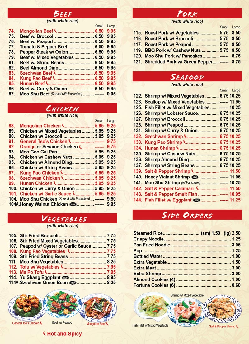 China King Chinese Restaurant Menu