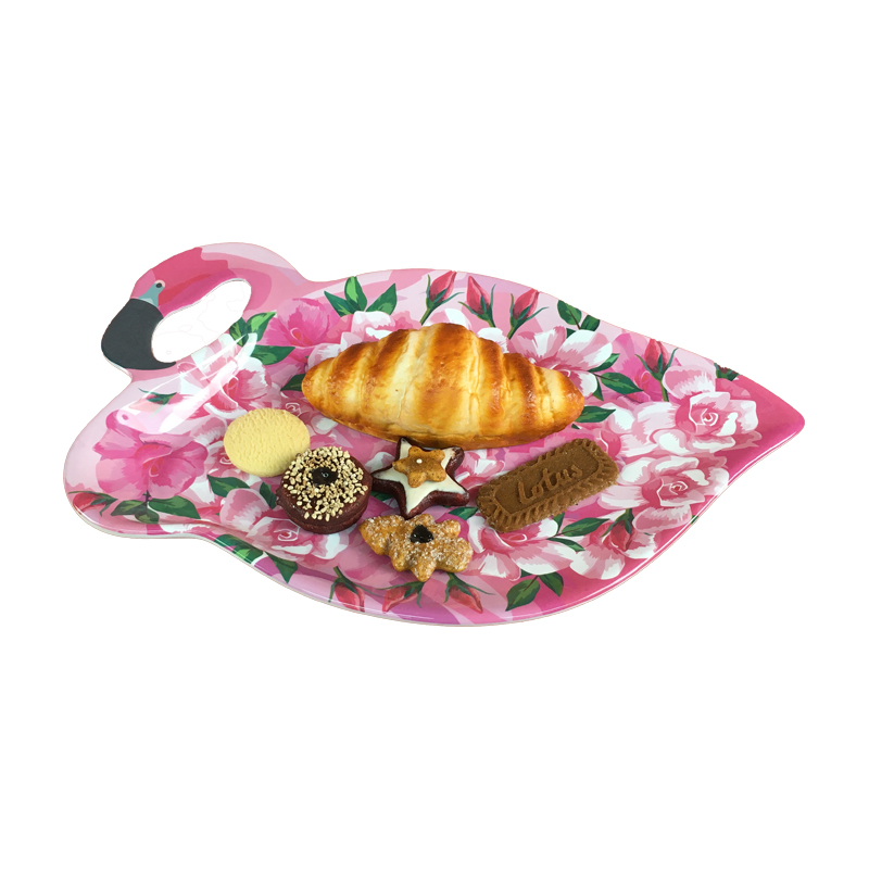Wholesale Food safety Tropical Flamingo Shaped western design melamine
