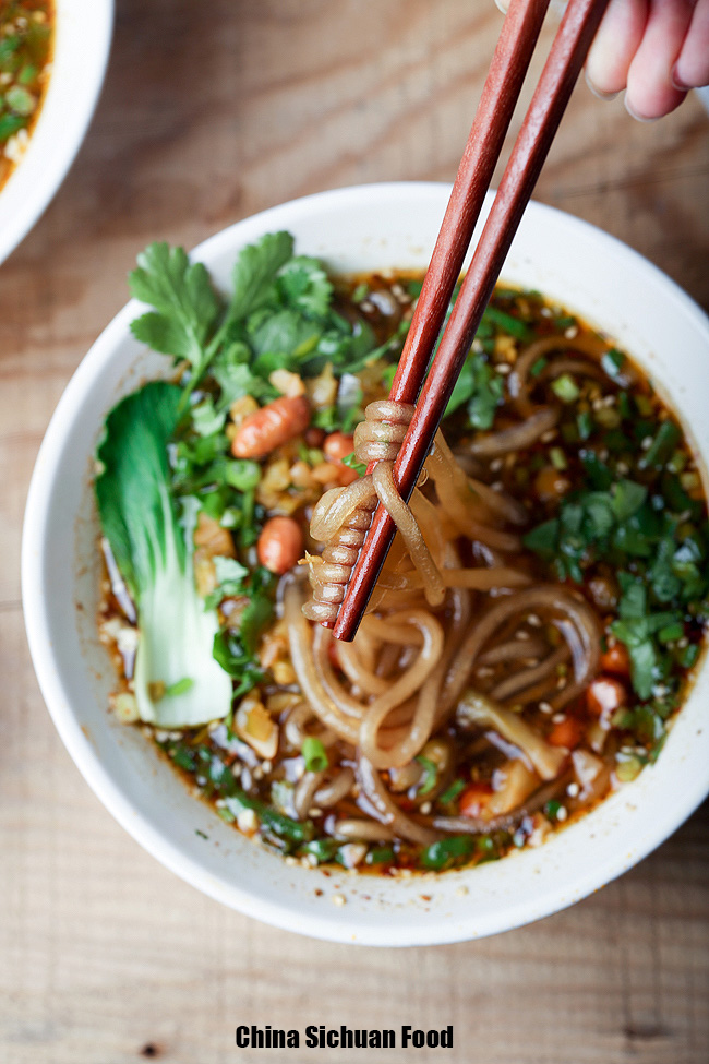 Hot and Sour Sweet Potato Noodles Suan La Fen China Sichuan Food