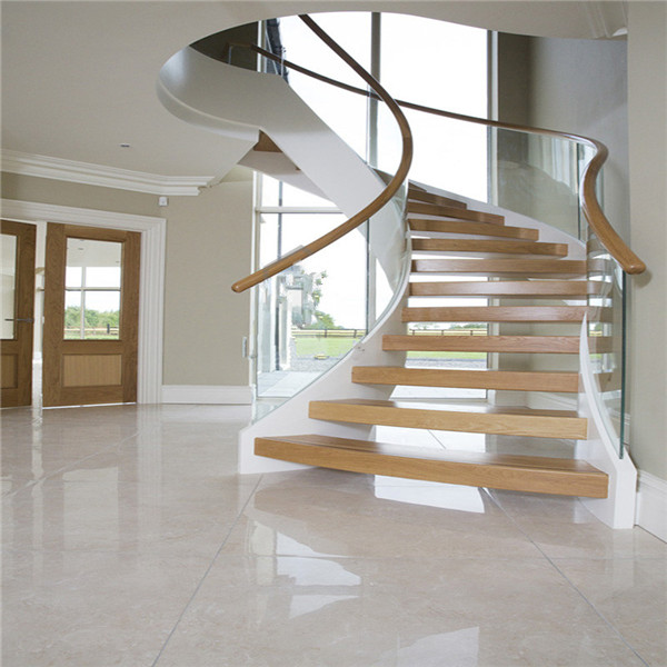 304 Stainless Steel Stringer Curved Staircase Design