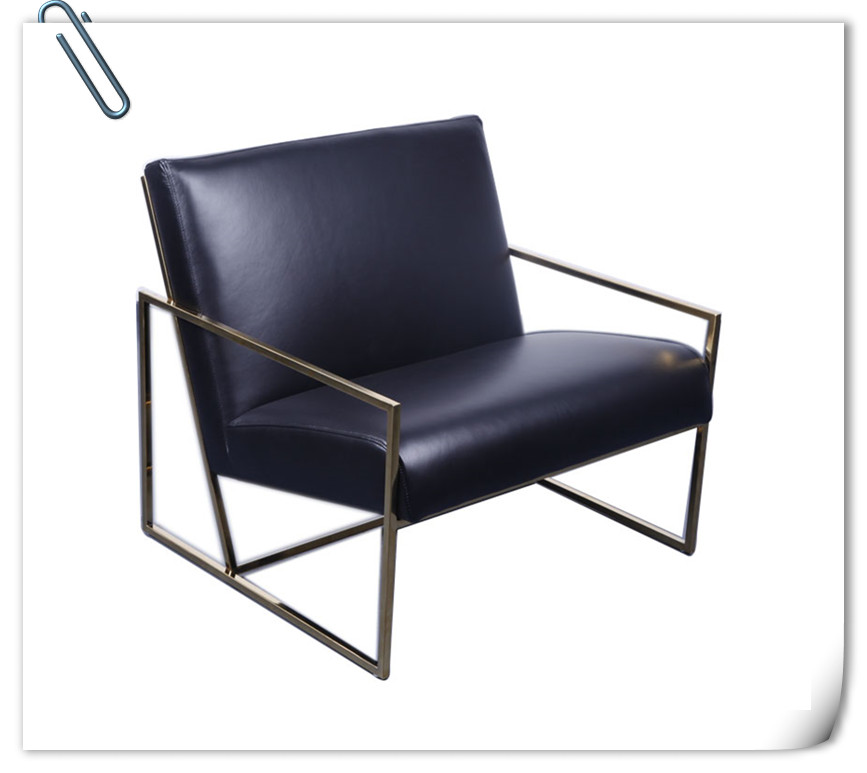 Thin Stainless Steel Frame Tufted Seat Lounge Chair KC047B