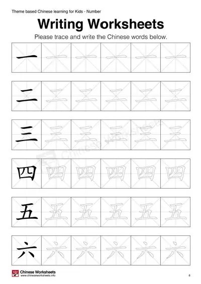 Theme Based Chinese Learning Activities for Kids Numbers Chinese