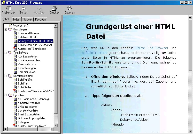 HTML Kurs 2001 Download CHIP