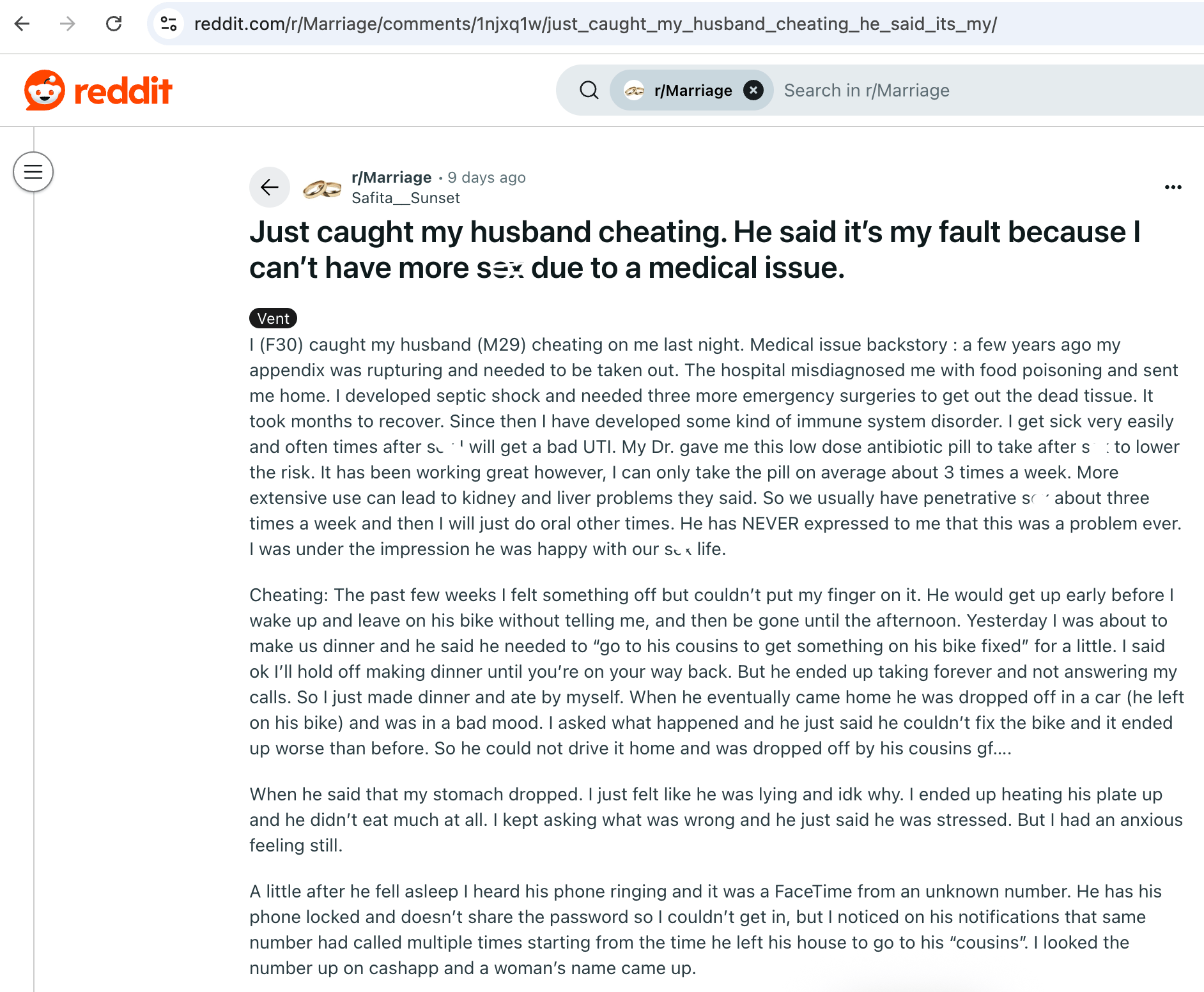 Her Husband's Been Cheating Since He's Unhappy With How Much They Hook