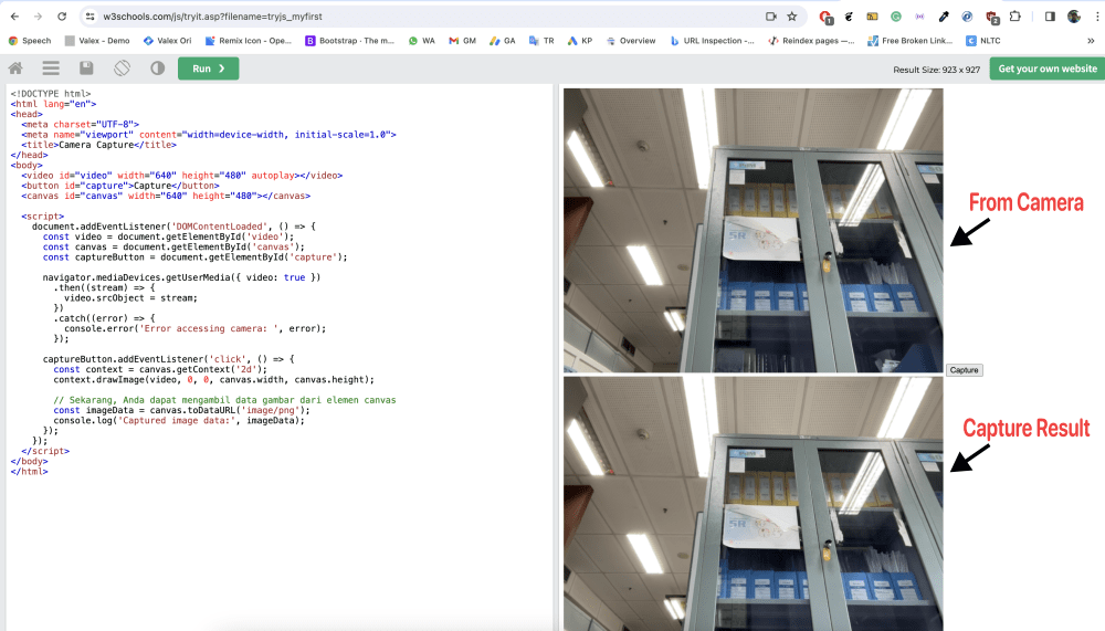 Javascript Foto Kamera di Browser Chrome